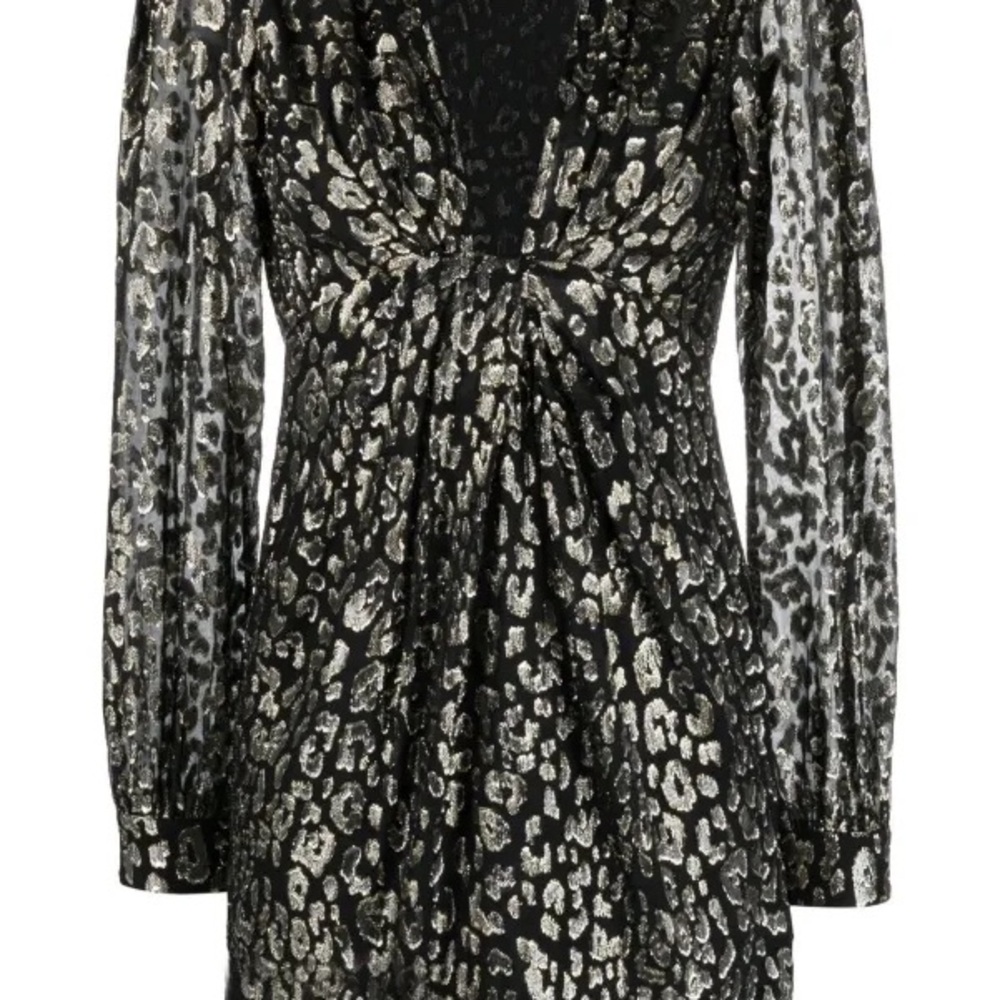 Michael Kors Black and Silver Animal Print Dress